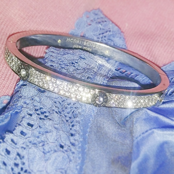 henri bendel Jewelry - Luxury Pave bangle crystal rivet screw bracelet